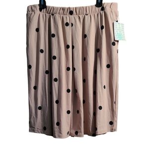 LLR LuLaRoe Madison Pink & Black Polkadot Skirt Plus Sz 2XL NWT